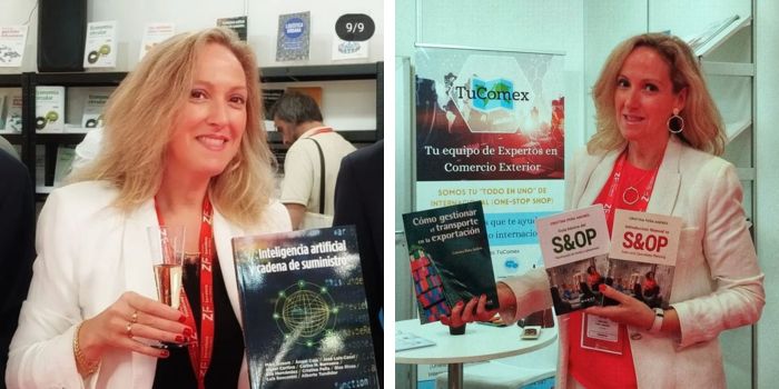 Cristina Peña con sus últimos libros