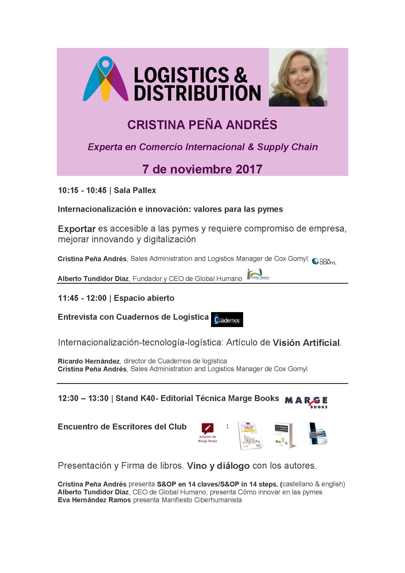 LOGISTICS MADRID 2017 PROGRAMA DE ACTIVIDADES