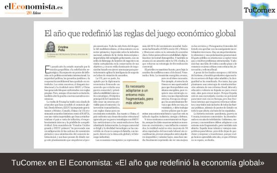 TuComex en El Economista «El año que redefinió la economía global»
