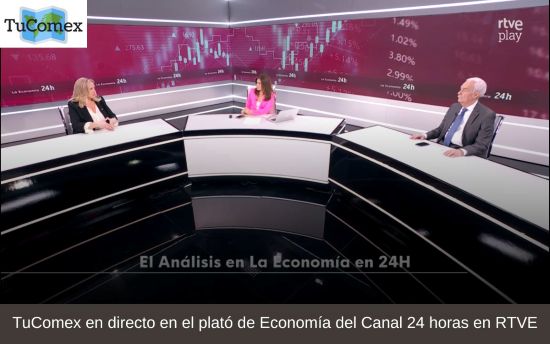 TuComex en directo en el plató de Economía del Canal 24 horas en RTVE