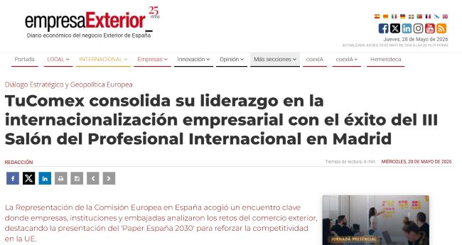 Empresa Exterior se hace eco del III Salón del Profesional Internacional