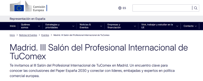 La Comisión Europea se hace eco del III Salón del Profesional Internacional