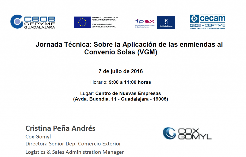 Jornada técnica sobre la aplicación de las emiendas al Convenio Solas